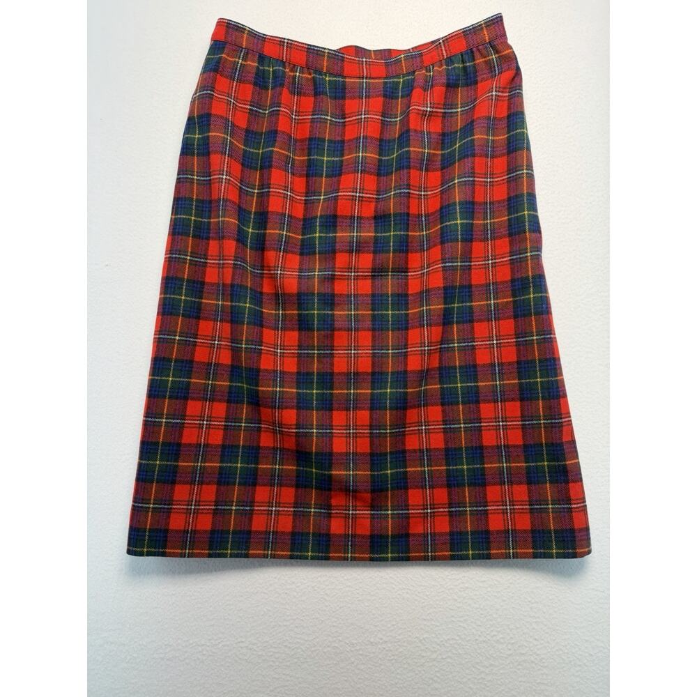 Vtg Pendleton 100% Virgin Wool Plaid Pencil Skirt 16 Office Streetwear Cottage